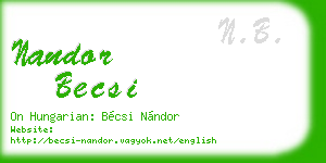 nandor becsi business card