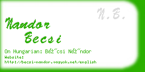 nandor becsi business card